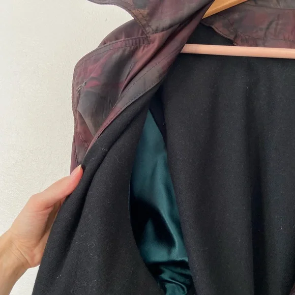 Vintage Dark Floral Trench Coat - Picture 12 of 16